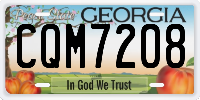 GA license plate CQM7208