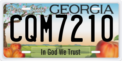 GA license plate CQM7210