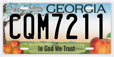 GA license plate CQM7211