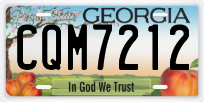 GA license plate CQM7212