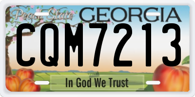 GA license plate CQM7213