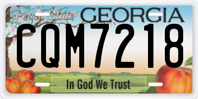 GA license plate CQM7218