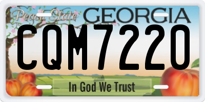 GA license plate CQM7220