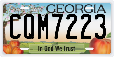 GA license plate CQM7223