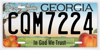 GA license plate CQM7224