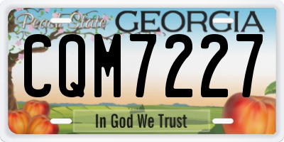 GA license plate CQM7227