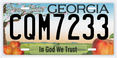 GA license plate CQM7233