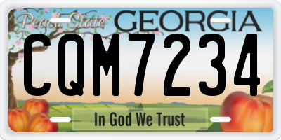 GA license plate CQM7234