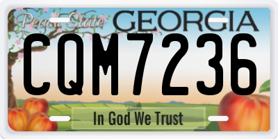 GA license plate CQM7236