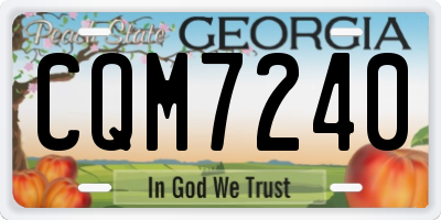 GA license plate CQM7240
