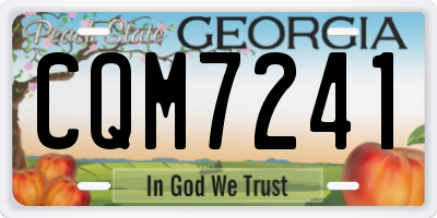 GA license plate CQM7241