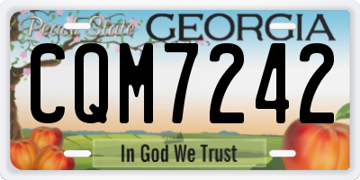 GA license plate CQM7242