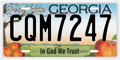 GA license plate CQM7247