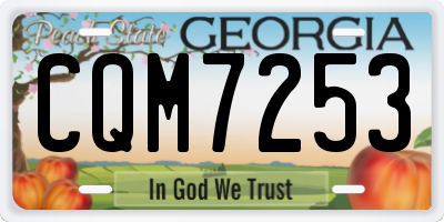 GA license plate CQM7253