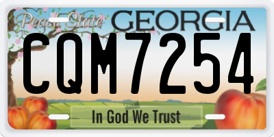 GA license plate CQM7254