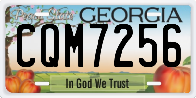 GA license plate CQM7256