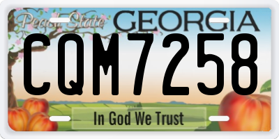 GA license plate CQM7258