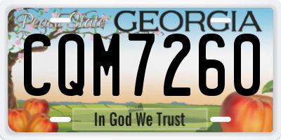 GA license plate CQM7260