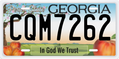 GA license plate CQM7262
