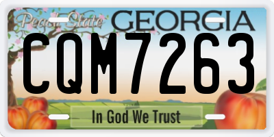 GA license plate CQM7263