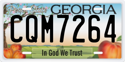 GA license plate CQM7264