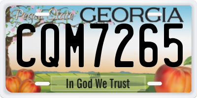 GA license plate CQM7265