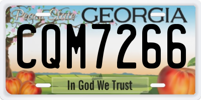 GA license plate CQM7266