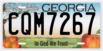 GA license plate CQM7267