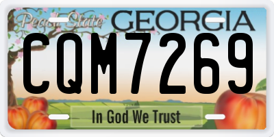 GA license plate CQM7269