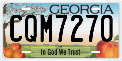 GA license plate CQM7270