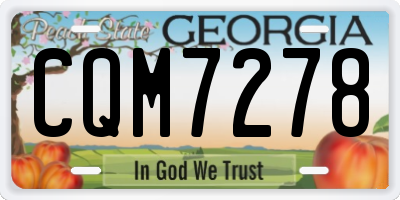 GA license plate CQM7278