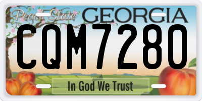GA license plate CQM7280