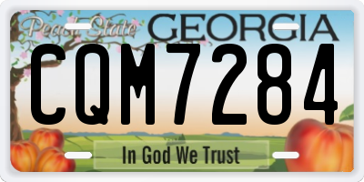 GA license plate CQM7284