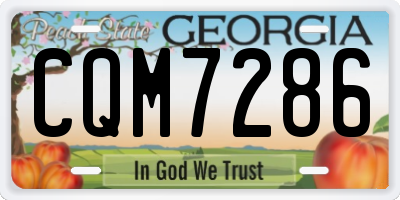 GA license plate CQM7286