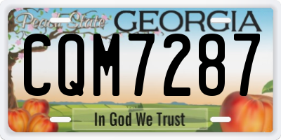 GA license plate CQM7287