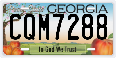 GA license plate CQM7288