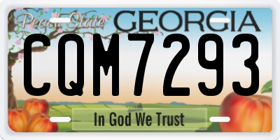 GA license plate CQM7293