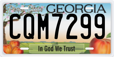 GA license plate CQM7299