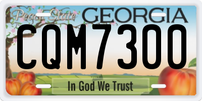 GA license plate CQM7300