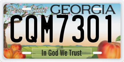 GA license plate CQM7301