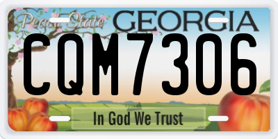 GA license plate CQM7306