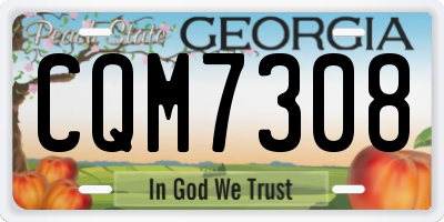 GA license plate CQM7308
