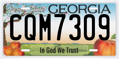 GA license plate CQM7309