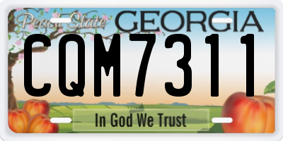 GA license plate CQM7311