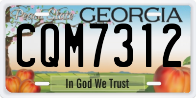 GA license plate CQM7312