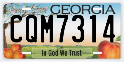 GA license plate CQM7314