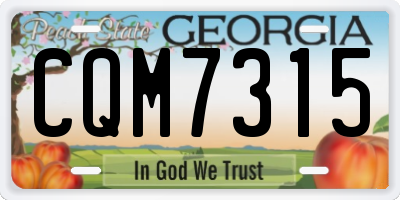 GA license plate CQM7315
