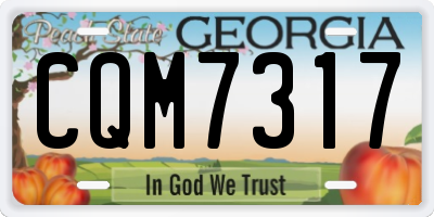 GA license plate CQM7317
