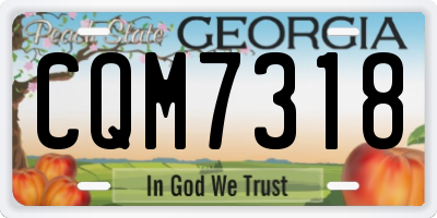 GA license plate CQM7318