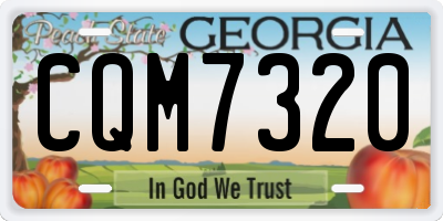 GA license plate CQM7320